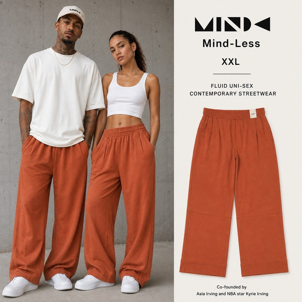 NWT Wide Leg Sweatpants Pockets 2X Oversized Terracotta Orange Unisex Streetwear